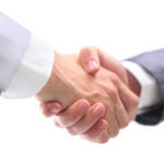 handshake isolated on white background